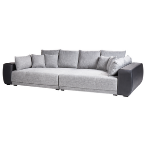 Divano con 8 cuscini Rivestimento in tessuto grigio e nero Cuscino a 4 posti con schienale