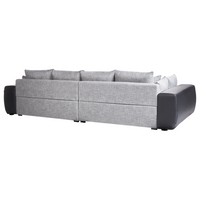 Divano con 8 cuscini Rivestimento in tessuto grigio e nero Cuscino a 4 posti con schienale