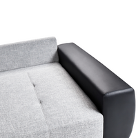 Divano con 8 cuscini Rivestimento in tessuto grigio e nero Cuscino a 4 posti con schienale