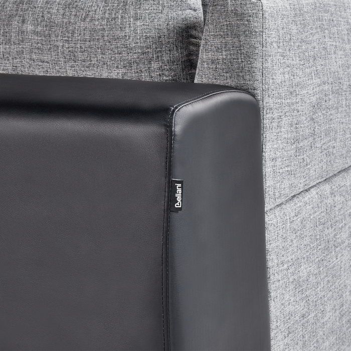 Divano con 8 cuscini Rivestimento in tessuto grigio e nero Cuscino a 4 posti con schienale