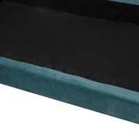 Divano con 6 cuscini Rivestimento in velluto verde smeraldo Gambe in legno chiaro 2 posti