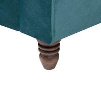 Divano con 6 cuscini Rivestimento in velluto verde smeraldo Gambe in legno chiaro 2 posti