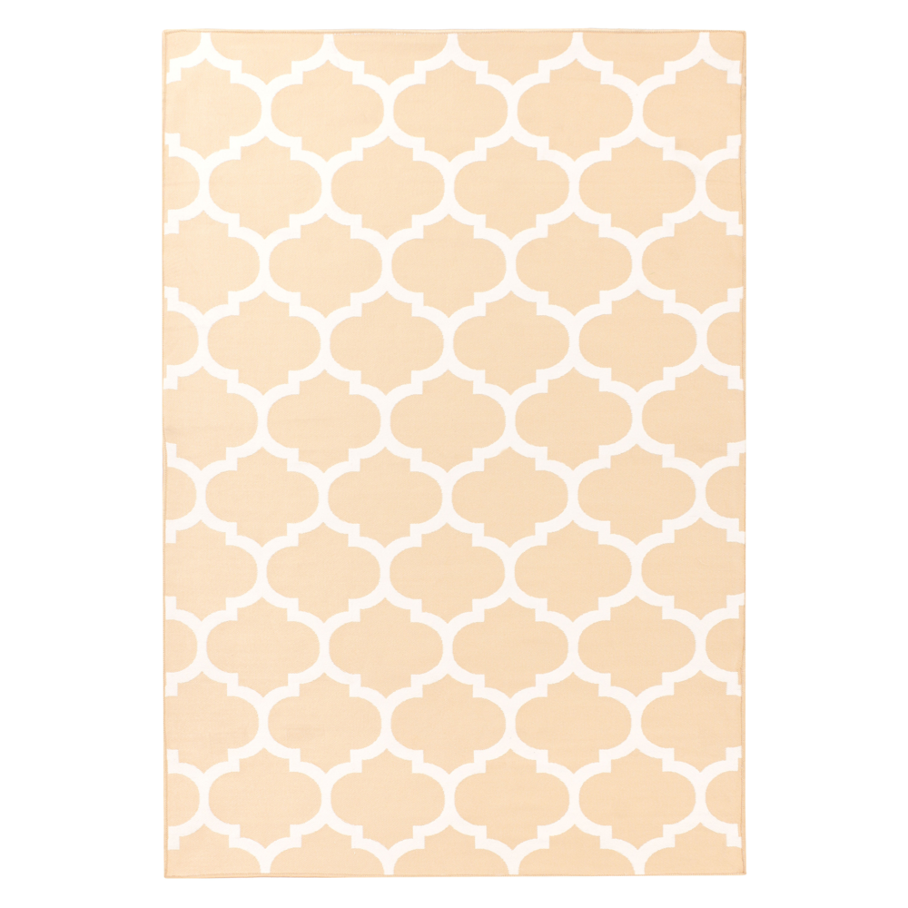 Tappeto in tessuto beige 140 x 200 cm reversibile per interni ed esterni marocchino