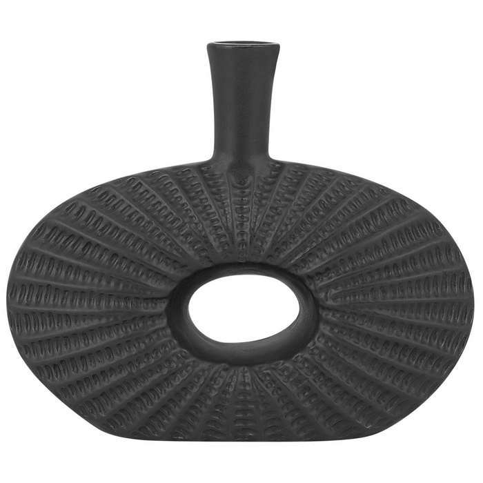 Vaso da Tavolo Decorativo gres porcellanato Nera 24 cm Ovale Glamour in stile moderno