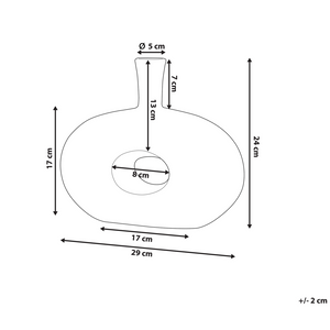 Vaso da Tavolo Decorativo gres porcellanato Nera 24 cm Ovale Glamour in stile moderno