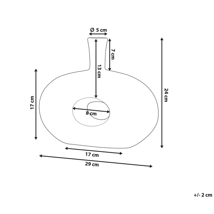 Vaso da Tavolo Decorativo gres porcellanato Nera 24 cm Ovale Glamour in stile moderno