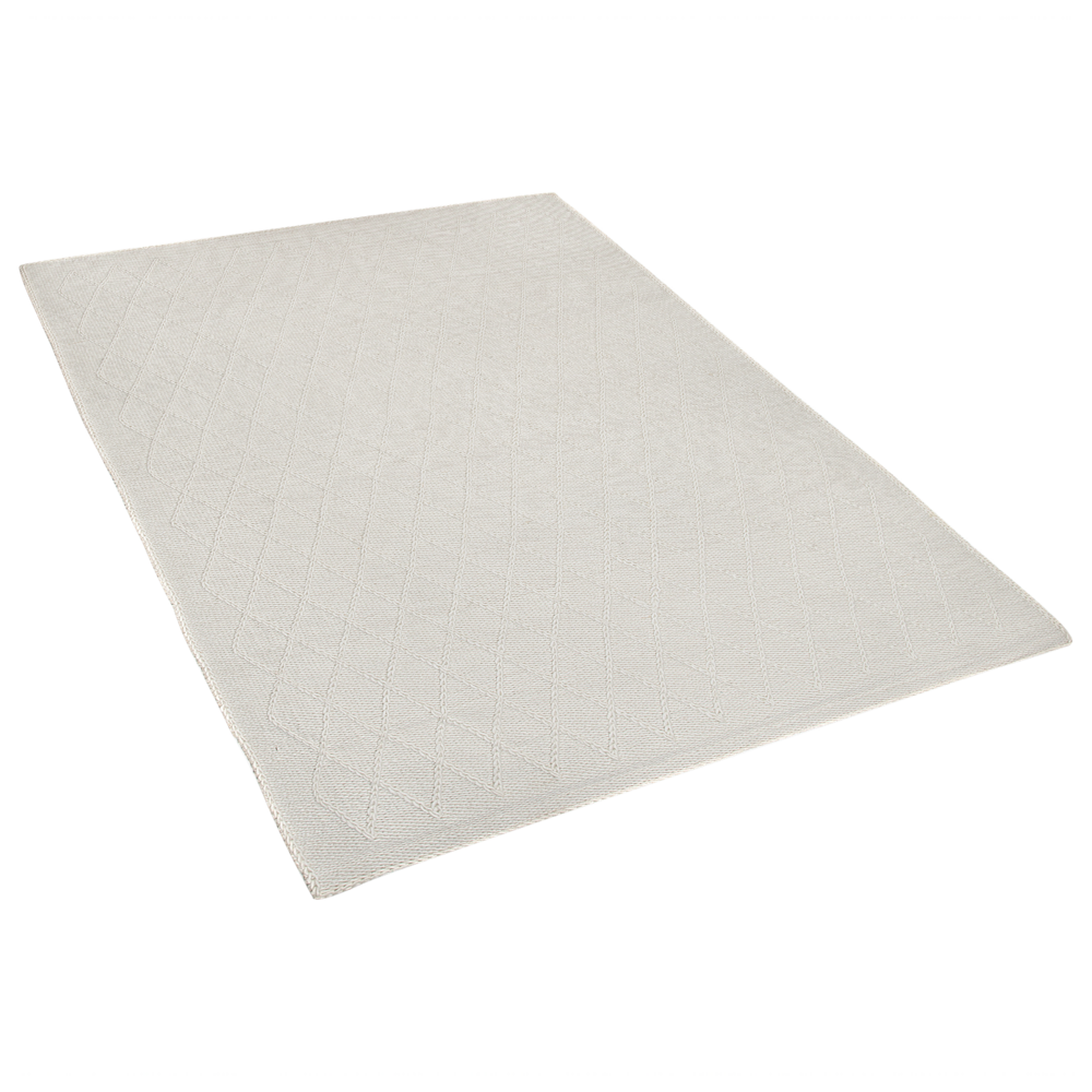 Tappeto tappetino Lana Bianco sporco con viscosa 160 x 230 cm Tappeto rettangolare intrecciato a mano
