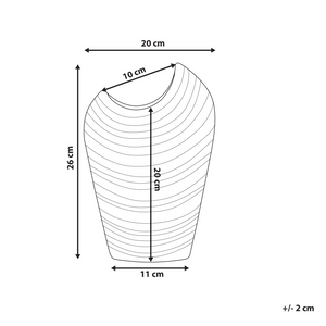 Vaso Decorativo con Forma Irregolare gres porcellanato Argento a Coste 11 x 26 cm stile Glamour elegante