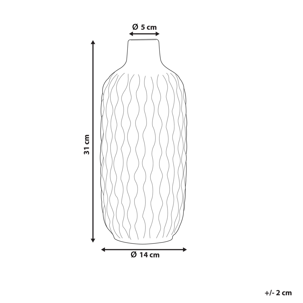 Vaso da Tavolo Decorativo gres porcellanato Bianca 31 cm Glamour in stile moderno