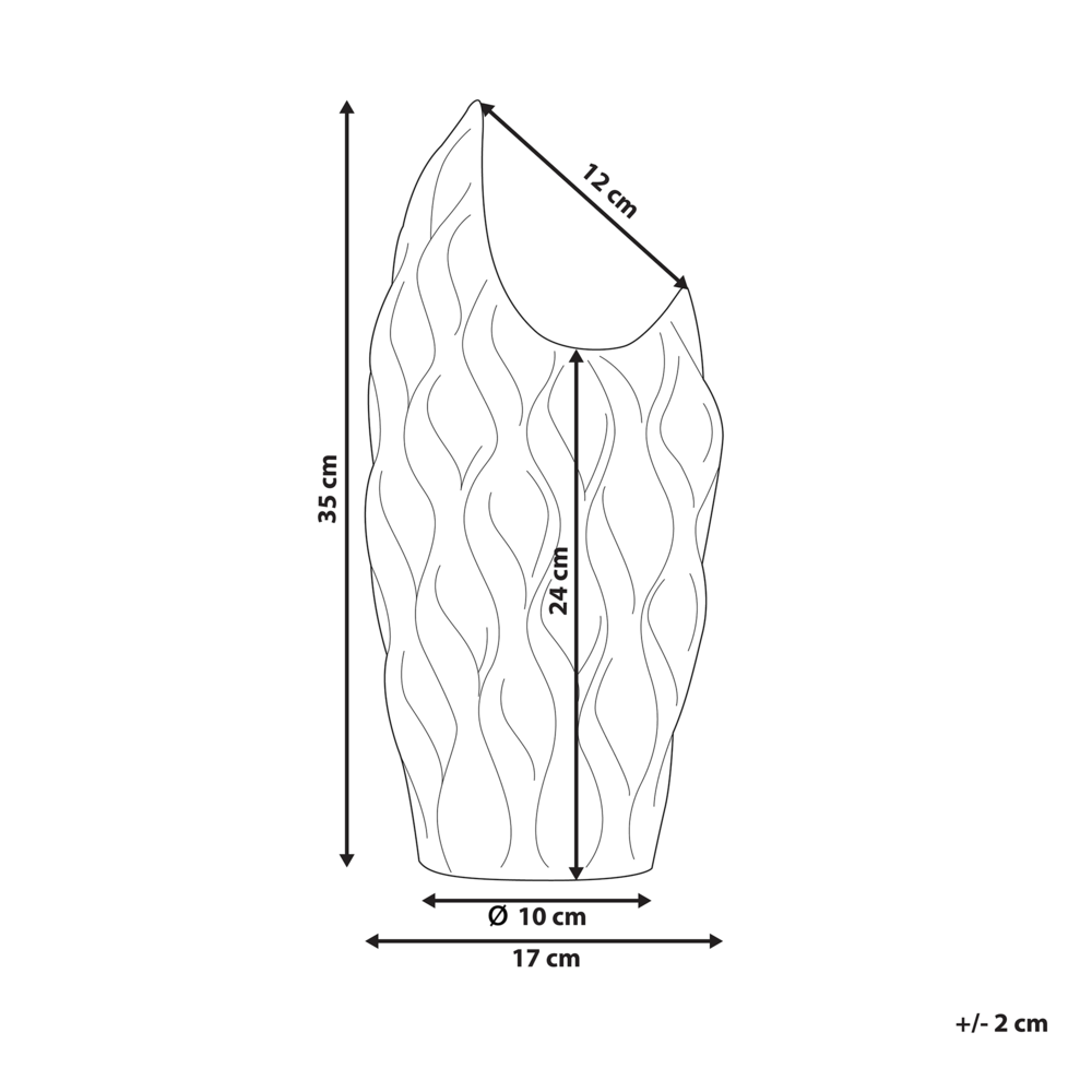 Vaso decorativo per fiori in gres porcellanato argento con motivo a nido d'ape Glamour