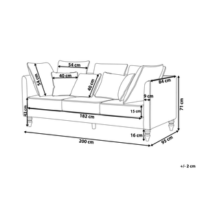 Divano Verde Velluto Imbottito A 3 Posti Seduta Imbottita E Schienale Con Gambe In Legno