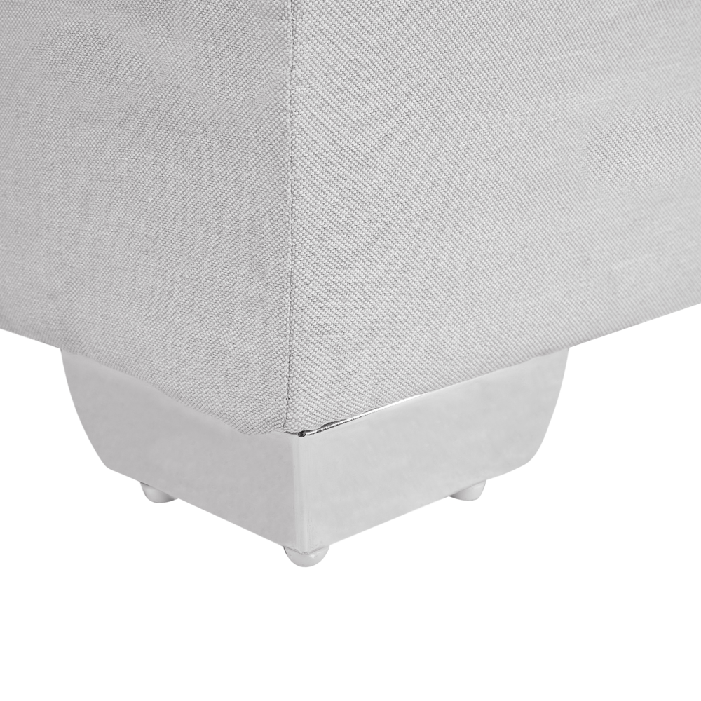 Letto continentale singolo da 90 x 200 in tessuto grigio con materasso contemporaneo