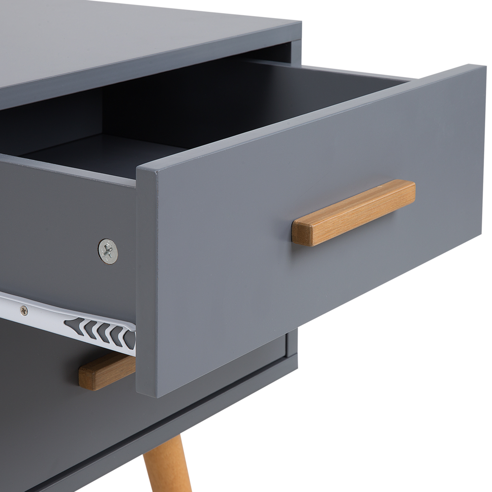 Comodino Grigio e Legno Chiaro 61 x 40 cm 2 Cassetti Scandinavo