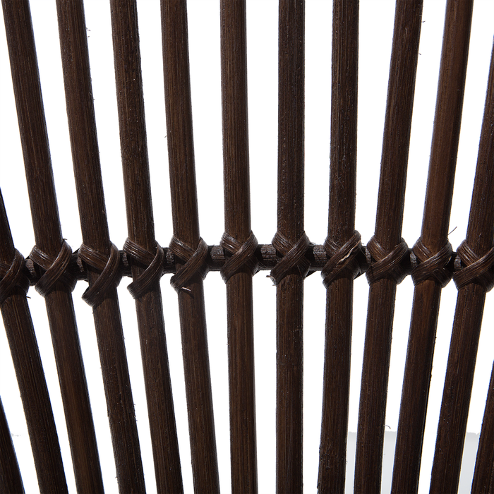 Poltrona in rattan Vimini marrone Gambe in metallo Nero Papasan Soggiorno Sala da pranzo