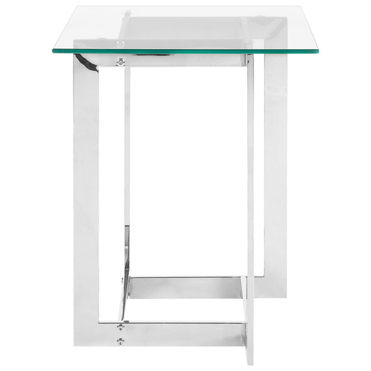 Tavolino Chiaro Trasparente Argento Quadrato Piano Tavolo In Metallo Base In Metallo Design Moderno