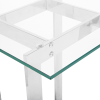 Tavolino Chiaro Trasparente Argento Quadrato Piano Tavolo In Metallo Base In Metallo Design Moderno