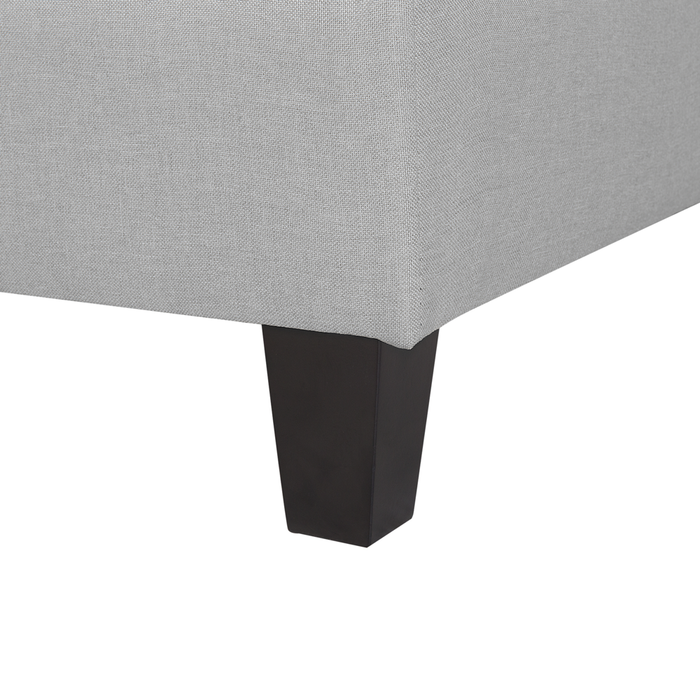 Pouf Poggiapiedi Rivestito Tessuto Grigio Chiaro Quadrato Minimalista Moderno