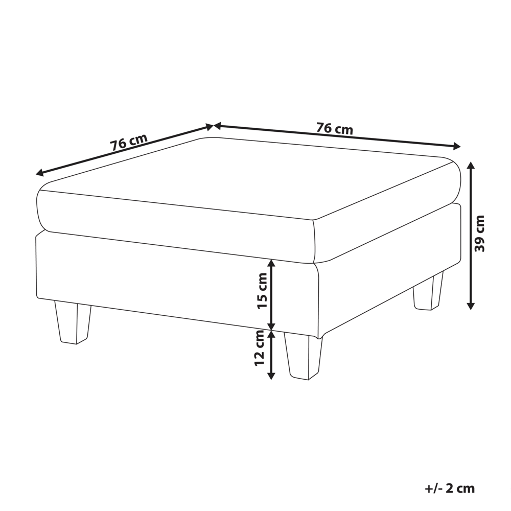 Pouf Poggiapiedi Tessuto Beige Imbottito Quadrato Minimalista Moderno