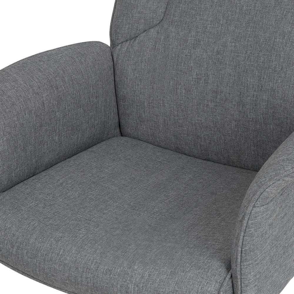 Sedia da Ufficio Girevole in Tessuto Grigio Regolabile in Altezza con Braccioli Svasati Ruote Moderne