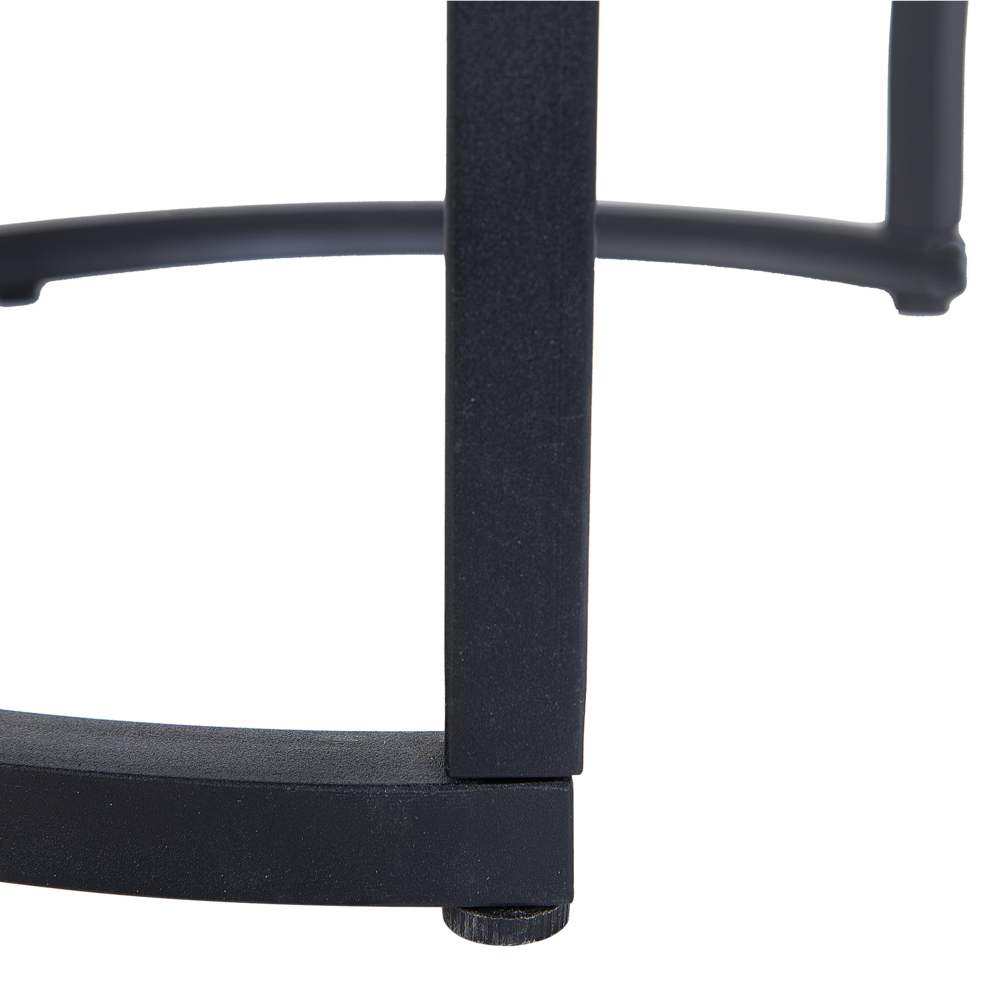 Set di 2 Tavolini Piano Effetto Cemento Scuro Struttura in Metallo