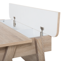 Scrivania Luce Legno 110 x 60 cm 2 Ripiani Poggiapiedi Scandinavo