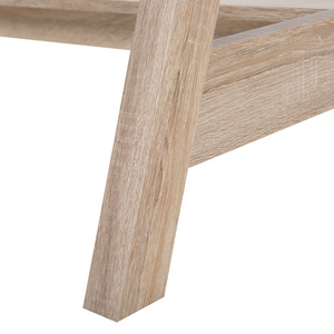Scrivania Luce Legno 110 x 60 cm 2 Ripiani Poggiapiedi Scandinavo