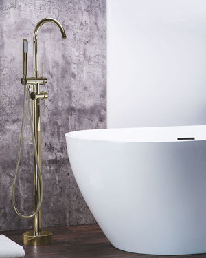Rubinetto per vasca da bagno Rubinetto per vasca freestanding in ottone dorato con doccetta Design moderno
