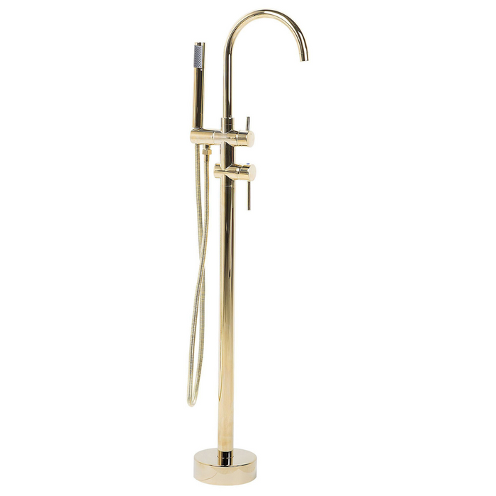 Rubinetto per vasca da bagno Rubinetto per vasca freestanding in ottone dorato con doccetta Design moderno