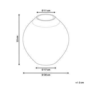 Vaso Decorativo Vaso da Tavolo in Ceramica Bianca da 31 cm con Collo dorato
