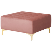 Divano Letto Angolare Velluto Rosa capitonné Tessuto Moderno a L Modulare 4 Posti con Pouf Chaise Longue versione sinistra