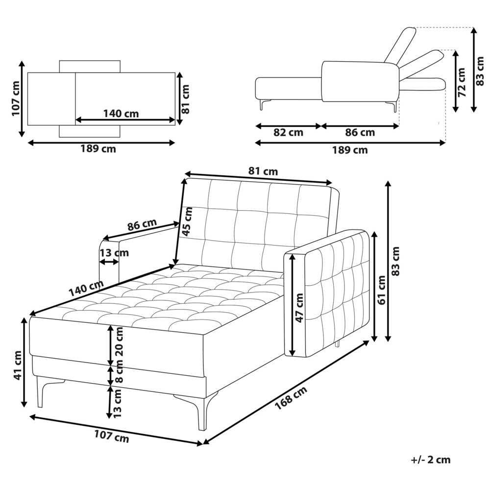 Chaise longue in tessuto trapuntato in velluto rosa Soggiorno moderno Divano reclinabile Gambe dorate Bracci a binario