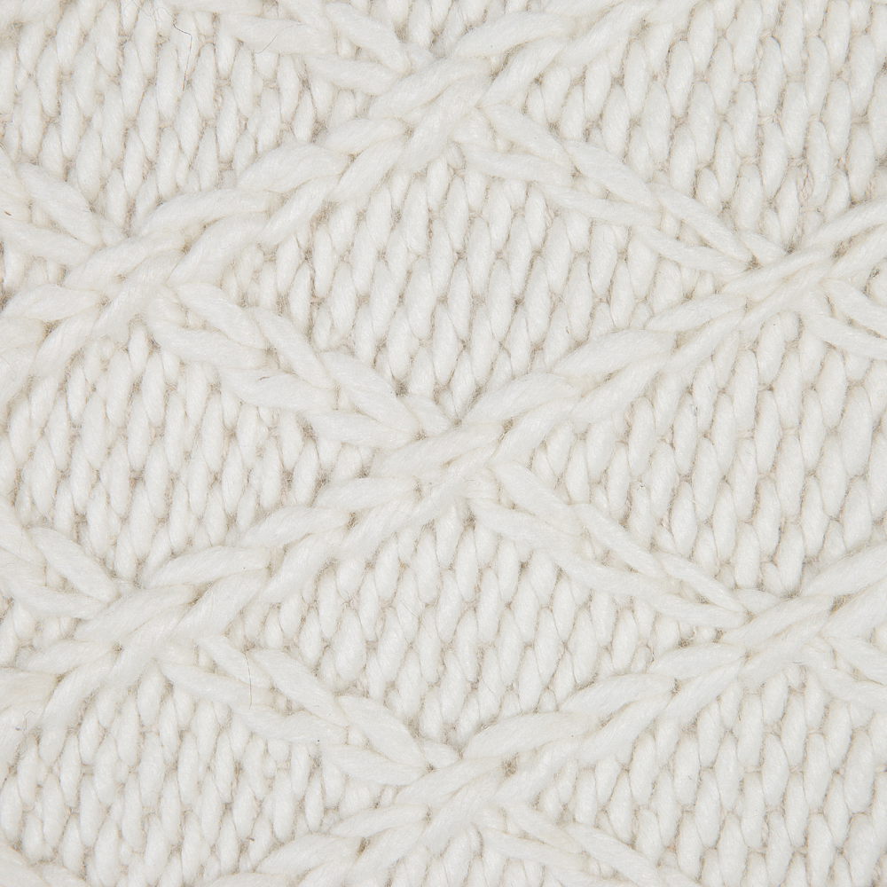 Tappeto in lana bianco sporco con viscosa 140 x 200 cm rettangolare intrecciato a mano Boho