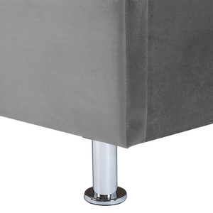 Letto 180 x 200 cm Velluto grigio scuro Cornice imbottita Bottoni in cristallo Poggiatesta