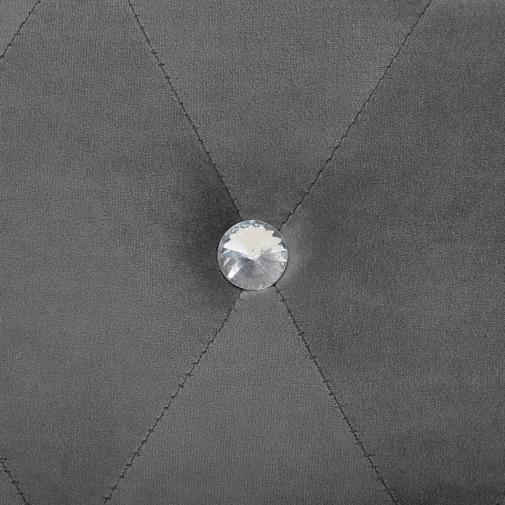 Letto 180 x 200 cm Velluto grigio scuro Cornice imbottita Bottoni in cristallo Poggiatesta