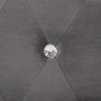 Letto 180 x 200 cm Velluto grigio scuro Cornice imbottita Bottoni in cristallo Poggiatesta