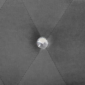 Letto 180 x 200 cm Velluto grigio scuro Cornice imbottita Bottoni in cristallo Poggiatesta