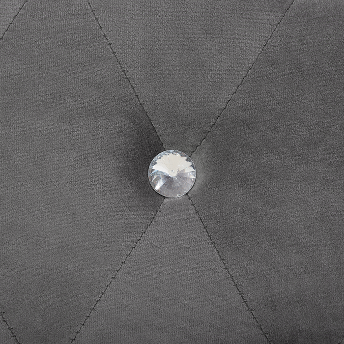 Letto 180 x 200 cm Velluto grigio scuro Cornice imbottita Bottoni in cristallo Poggiatesta