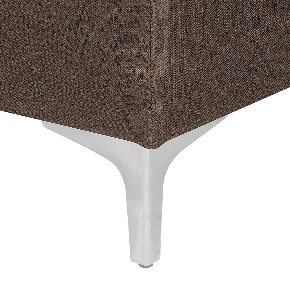 Divano letto angolare in tessuto capitonné marrone moderno a forma di U modulare a 5 posti con chaise longue