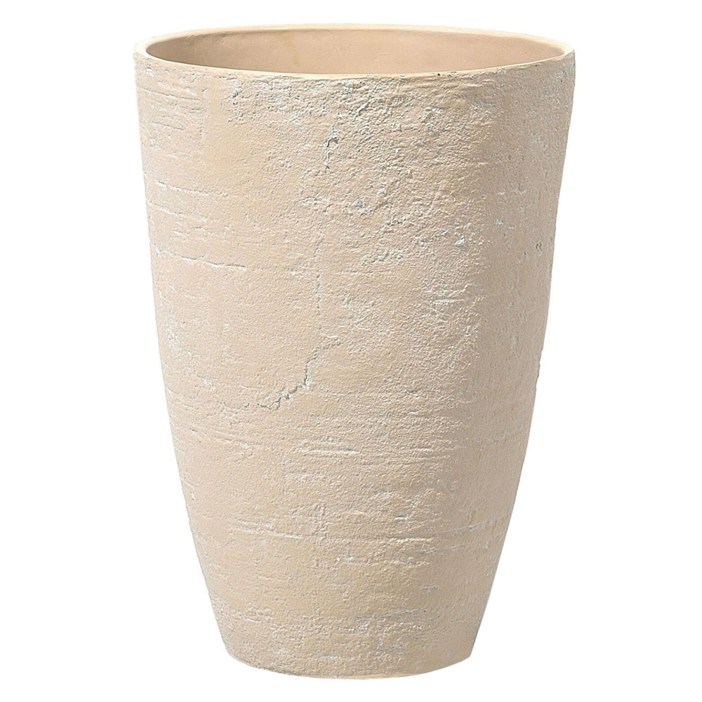 Vaso per piante in pietra di colore beige 43 x 43 x 60 cm per interni ed esterni giardino terrazzo