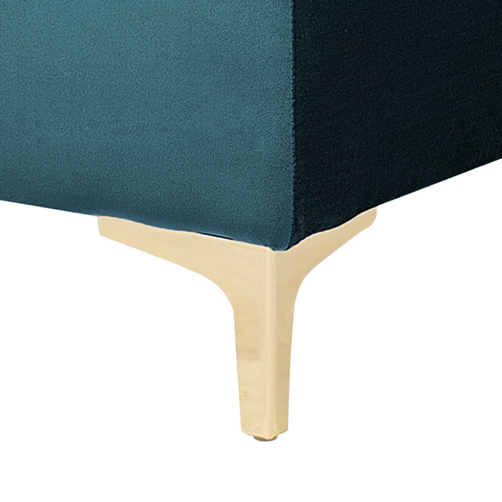 Chaise longue Foglia di tè Velluto Trapuntato Tessuto Moderno Soggiorno Divano Reclinabile Gambe Dorate Bracci Pista