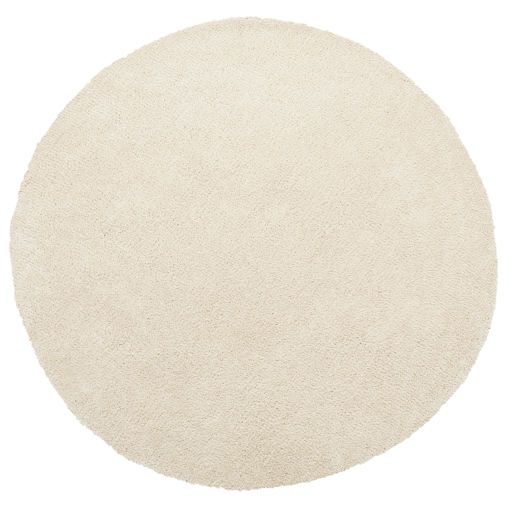 Tappeto Shaggy Beige 140 cm Moderno Tappeto Rotondo Trapuntato a Pelo Lungo