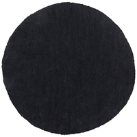 Tappeto shaggy Nero da 140 cm moderno tappeto rotondo trapuntato a Pelo Lungo