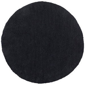 Tappeto shaggy Nero da 140 cm moderno tappeto rotondo trapuntato a Pelo Lungo
