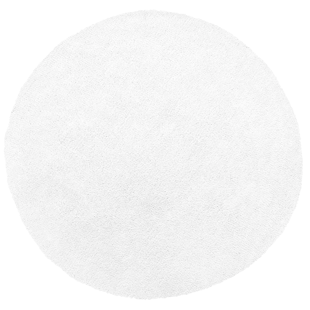 Tappeto Shaggy tappetino Bianco ø 140 cm Moderno Tappeto Rotondo a Pelo Lungo