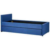 Divano Letto estraibile 90 x 200 cm Rivestimento in tessuto blu Single Size Guest Underbed
