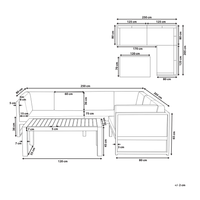 Set Conversazione Cornice Alluminio Grigio Chiaro Modulare Forma L da esterno
