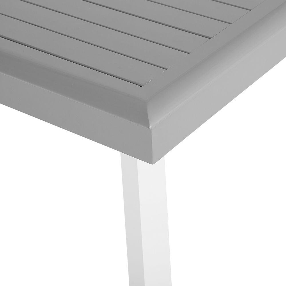 Tavolo da pranzo da giardino in alluminio grigio e bianco allungabile resistente agli agenti atmosferici