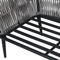 Set Conversazione Giardino Nero Rattan Sintetico Grigio Cuscini Da Esterno 4 Posti Con Tavolino