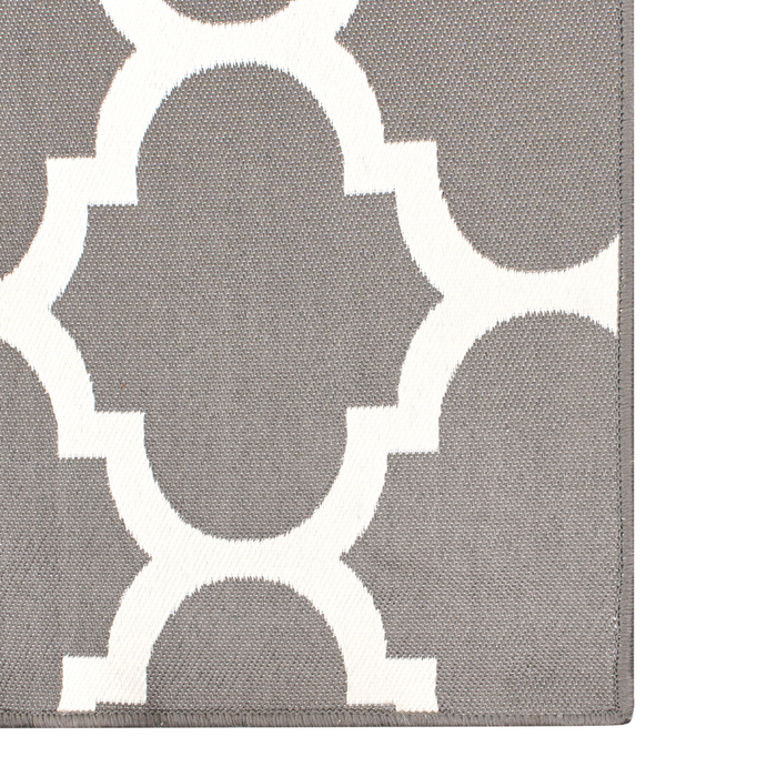 Tappeto tappetino Tessuto Grigio 140 x 200 cm Reversibile Esterno Interno Marocchino