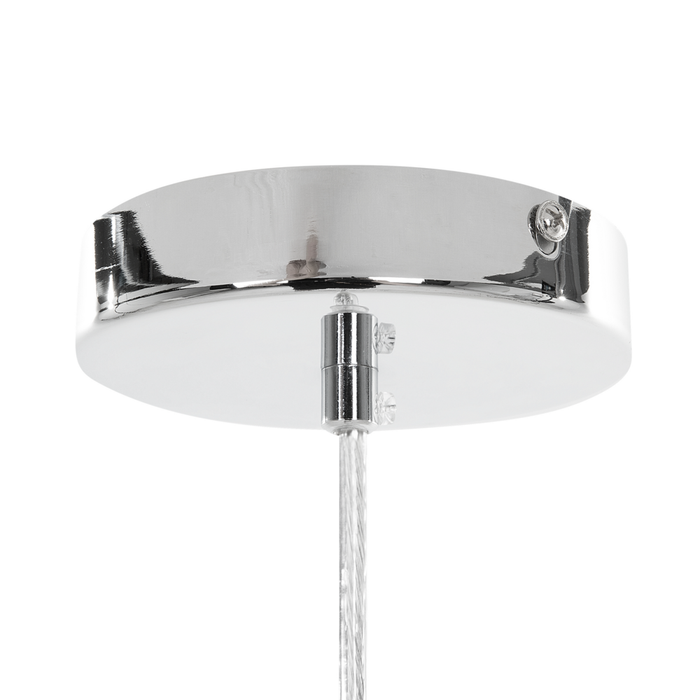 Lampada a Sospensione 18 Luci Metallo Argento stile moderno Glam